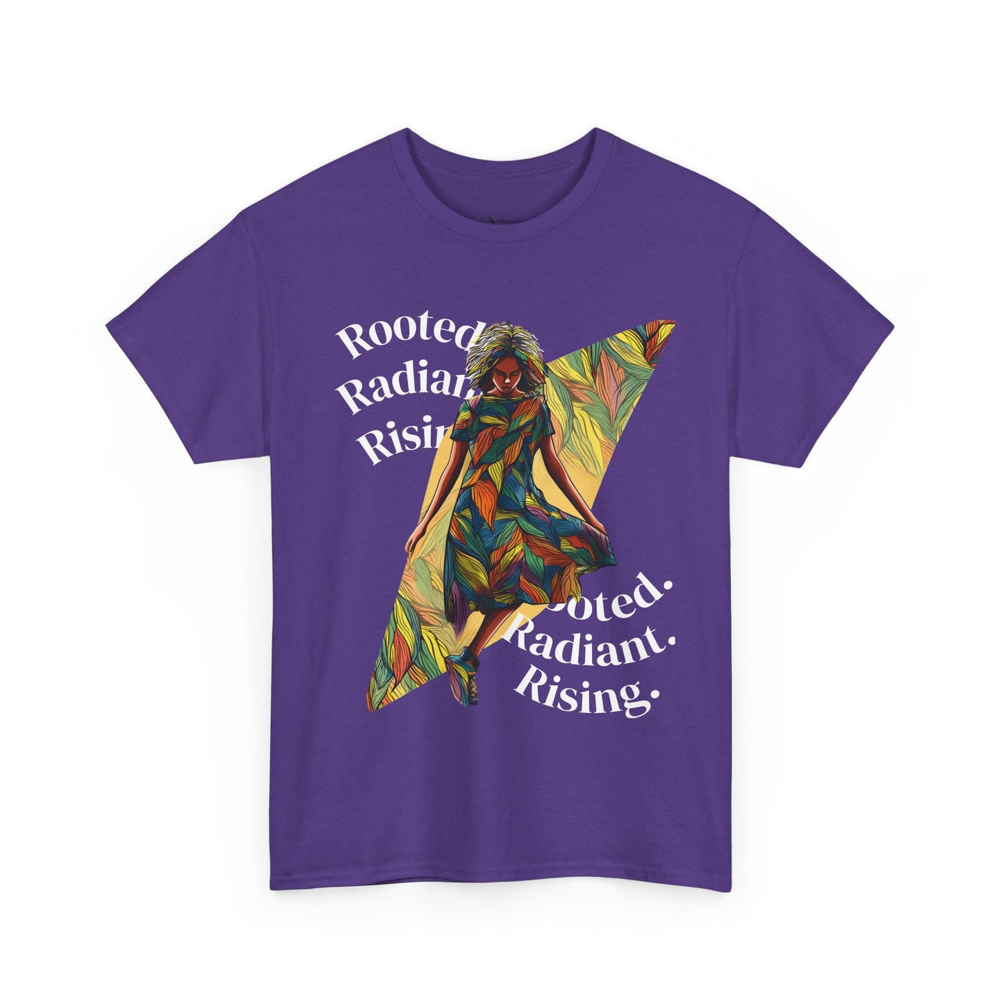 Vibrant Graphic Tee - Rooted, Radiant, Rising, Unisex Cotton Shirt, Inspirational Gift, Everyday Wear, Summer Fashion, Art Tee