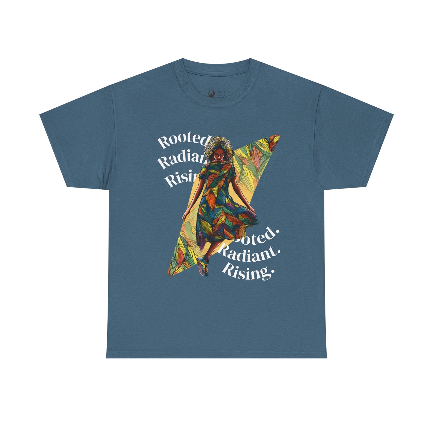Vibrant Graphic Tee - Rooted, Radiant, Rising, Unisex Cotton Shirt, Inspirational Gift, Everyday Wear, Summer Fashion, Art Tee