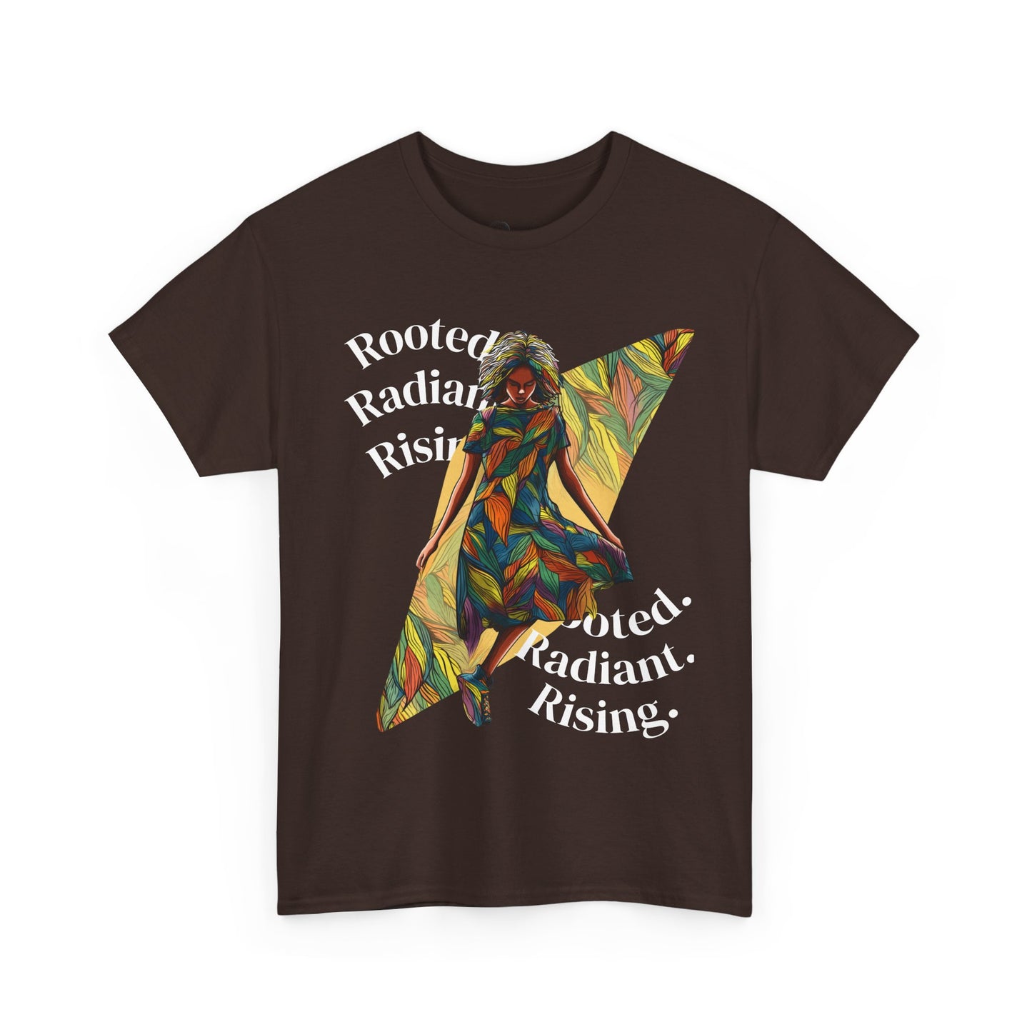 Vibrant Graphic Tee - Rooted, Radiant, Rising, Unisex Cotton Shirt, Inspirational Gift, Everyday Wear, Summer Fashion, Art Tee