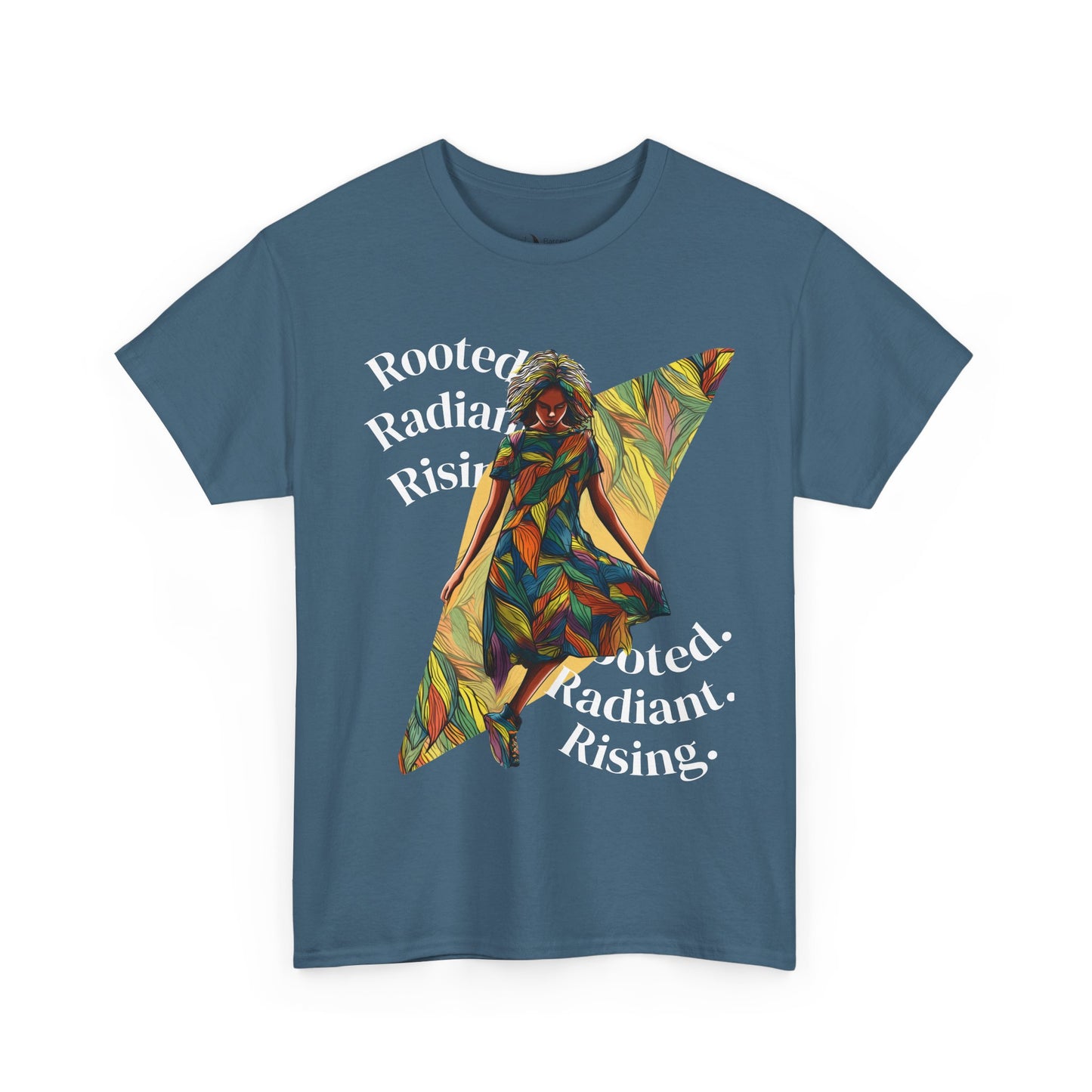 Vibrant Graphic Tee - Rooted, Radiant, Rising, Unisex Cotton Shirt, Inspirational Gift, Everyday Wear, Summer Fashion, Art Tee