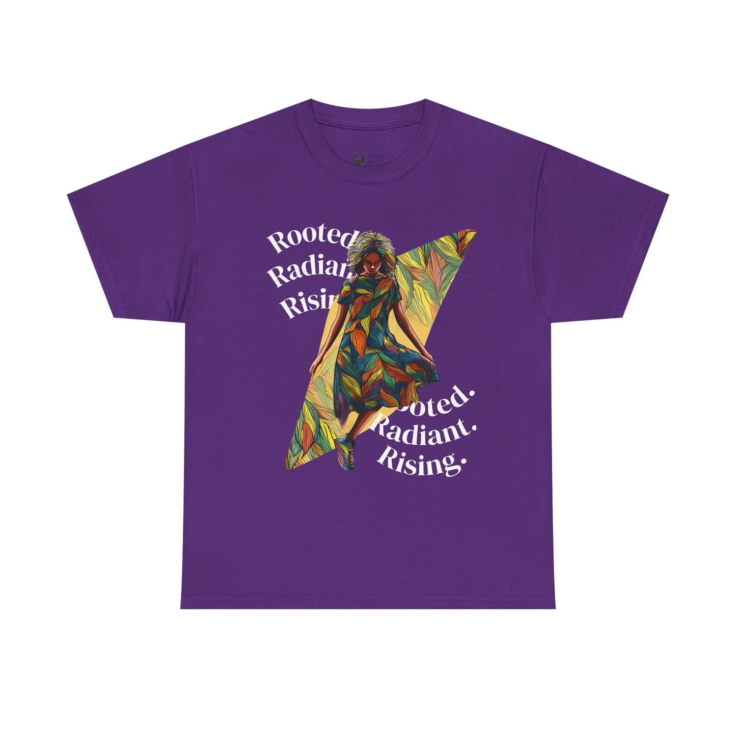 Vibrant Graphic Tee - Rooted, Radiant, Rising, Unisex Cotton Shirt, Inspirational Gift, Everyday Wear, Summer Fashion, Art Tee