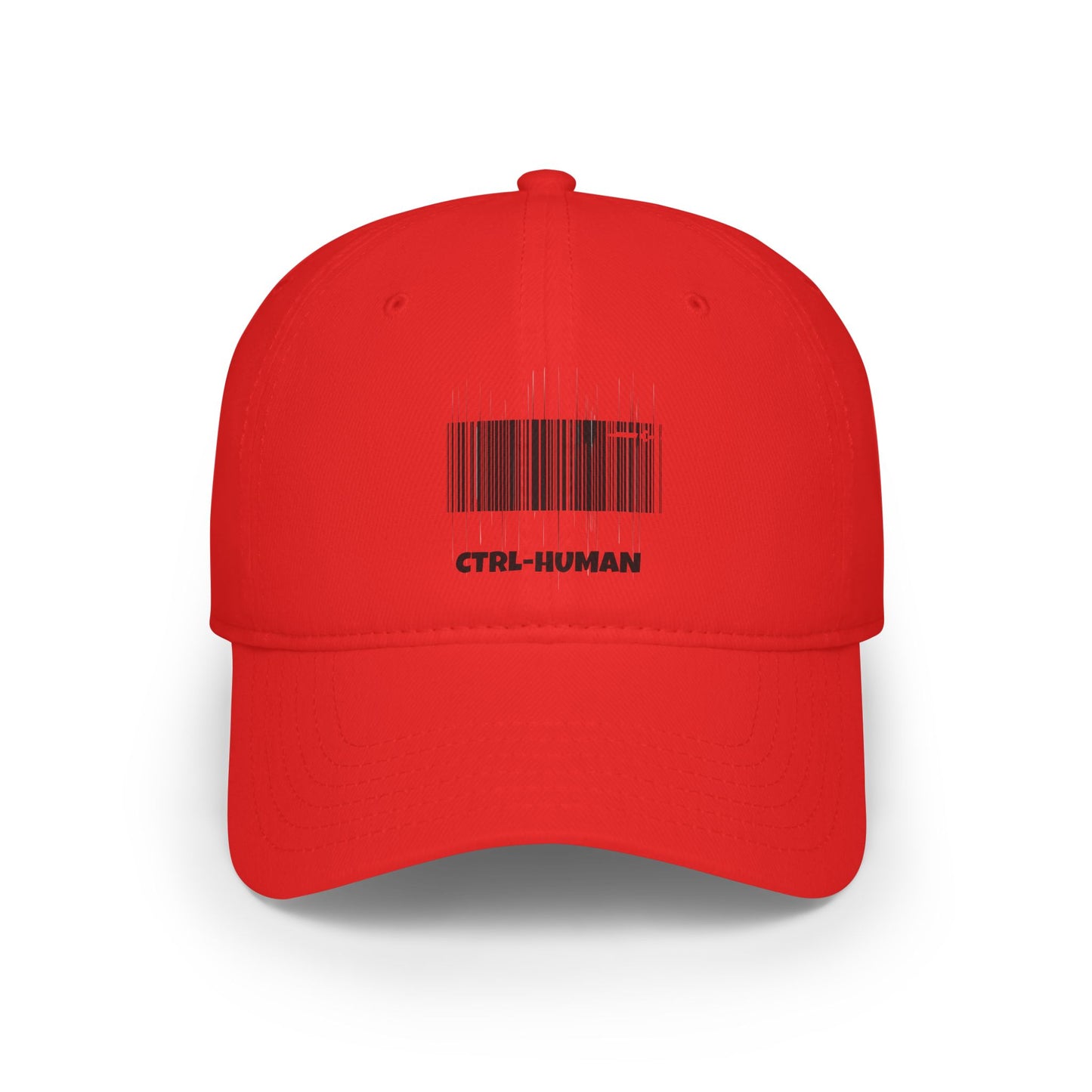 Modern Red Baseball Cap with CTRL-HUMAN Design, Casual Hat, Trendy Accessory, Gift for Tech Enthusiasts, Fashion Statement Cap