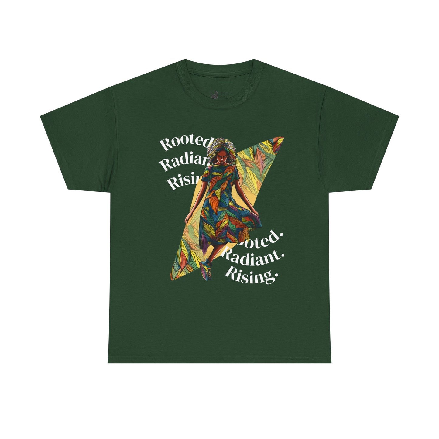 Vibrant Graphic Tee - Rooted, Radiant, Rising, Unisex Cotton Shirt, Inspirational Gift, Everyday Wear, Summer Fashion, Art Tee