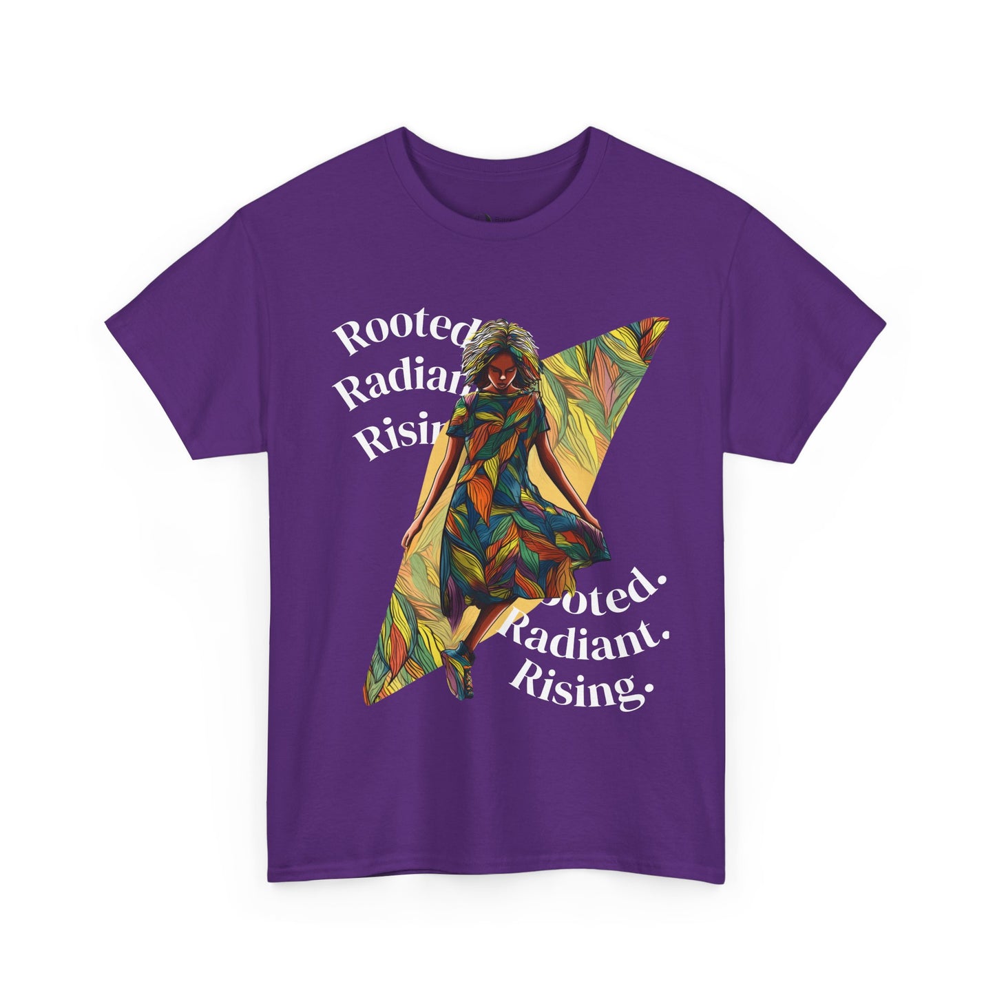 Vibrant Graphic Tee - Rooted, Radiant, Rising, Unisex Cotton Shirt, Inspirational Gift, Everyday Wear, Summer Fashion, Art Tee