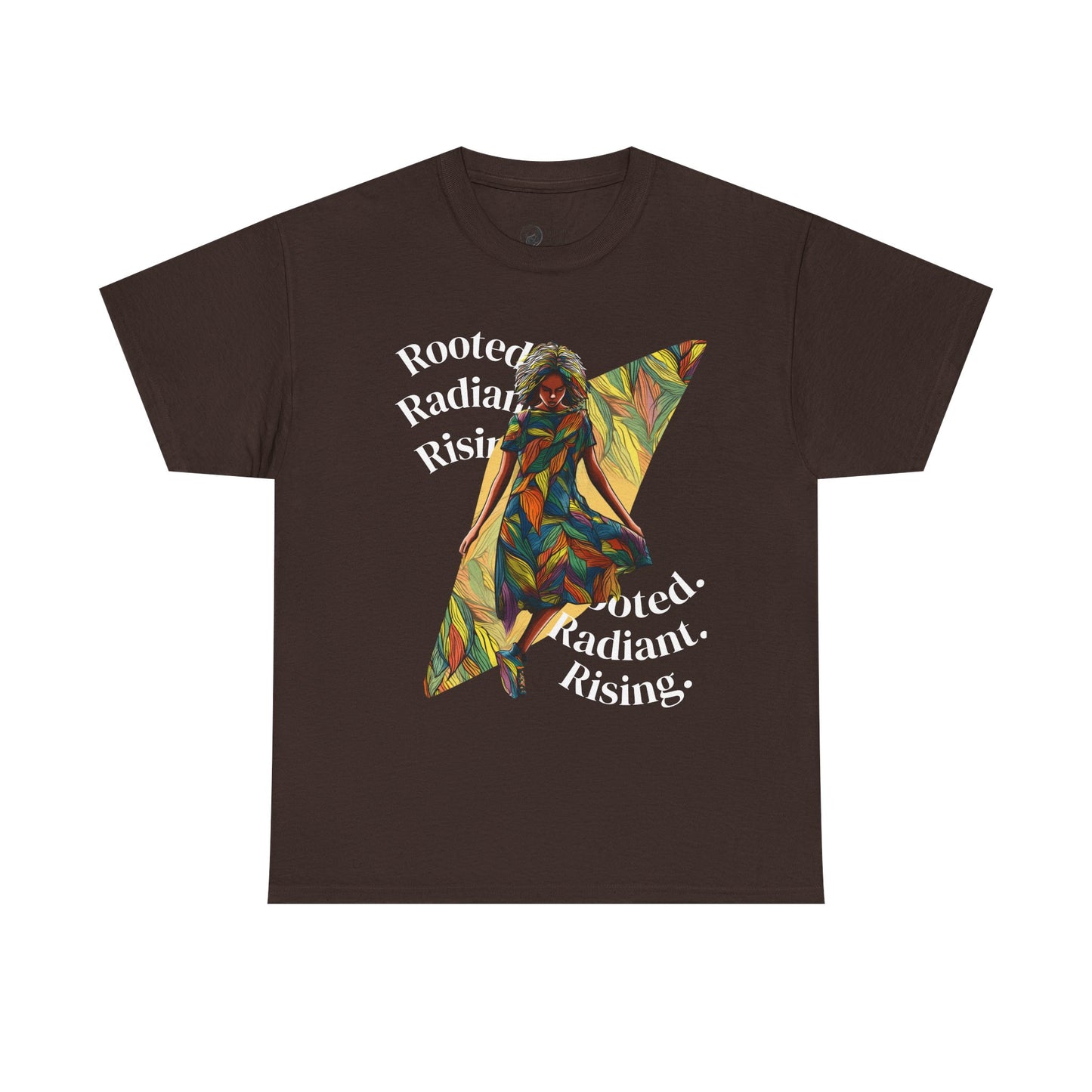 Vibrant Graphic Tee - Rooted, Radiant, Rising, Unisex Cotton Shirt, Inspirational Gift, Everyday Wear, Summer Fashion, Art Tee