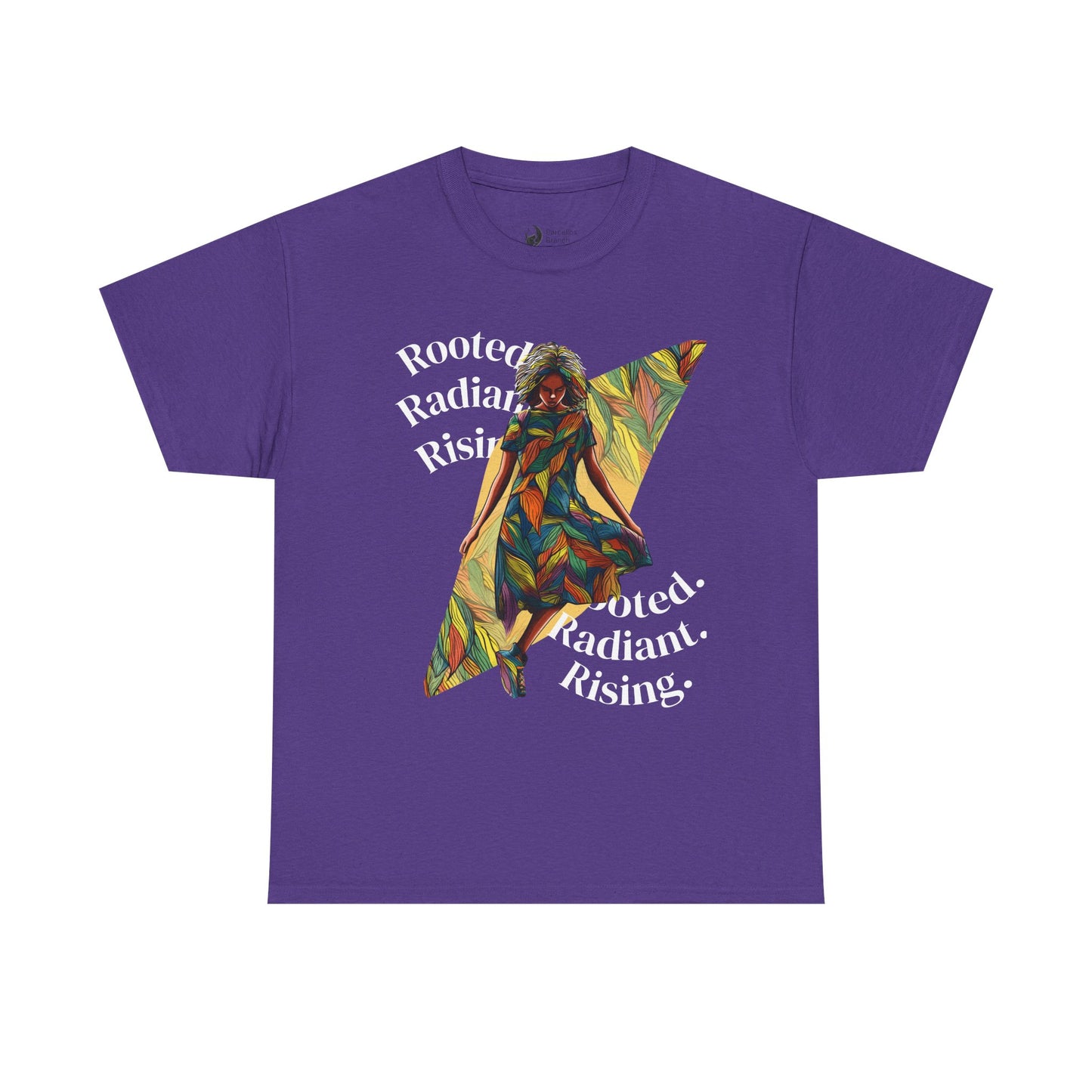 Vibrant Graphic Tee - Rooted, Radiant, Rising, Unisex Cotton Shirt, Inspirational Gift, Everyday Wear, Summer Fashion, Art Tee
