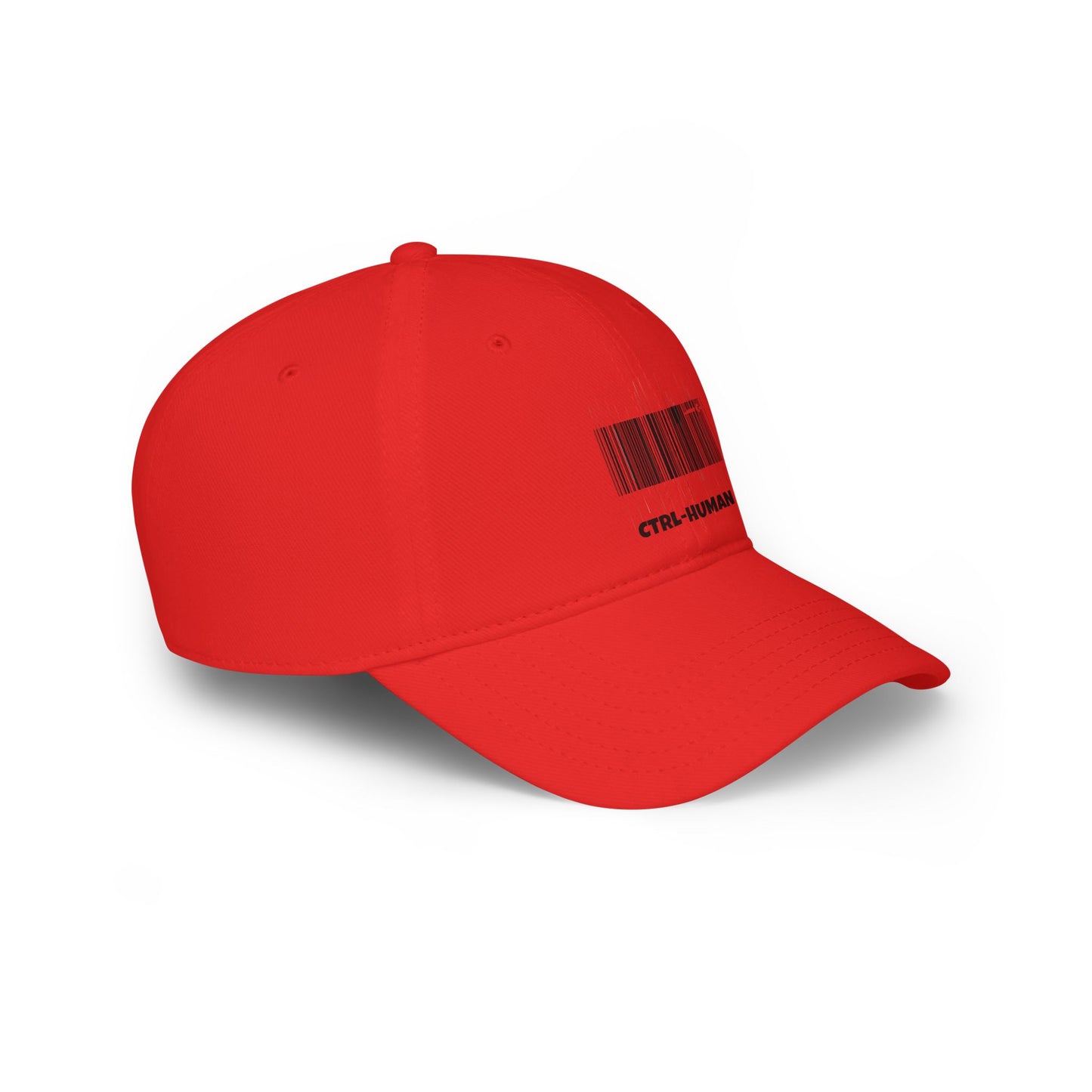 Modern Red Baseball Cap with CTRL-HUMAN Design, Casual Hat, Trendy Accessory, Gift for Tech Enthusiasts, Fashion Statement Cap