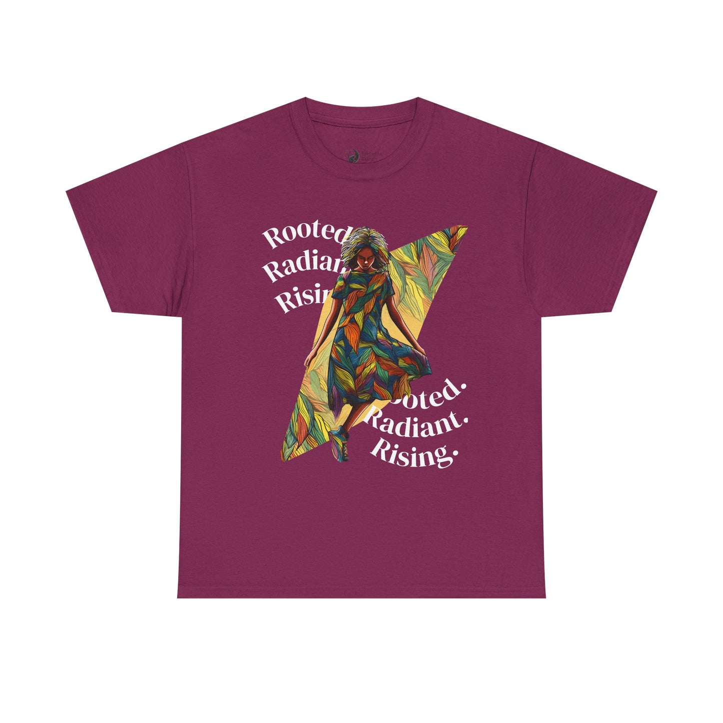 Vibrant Graphic Tee - Rooted, Radiant, Rising, Unisex Cotton Shirt, Inspirational Gift, Everyday Wear, Summer Fashion, Art Tee
