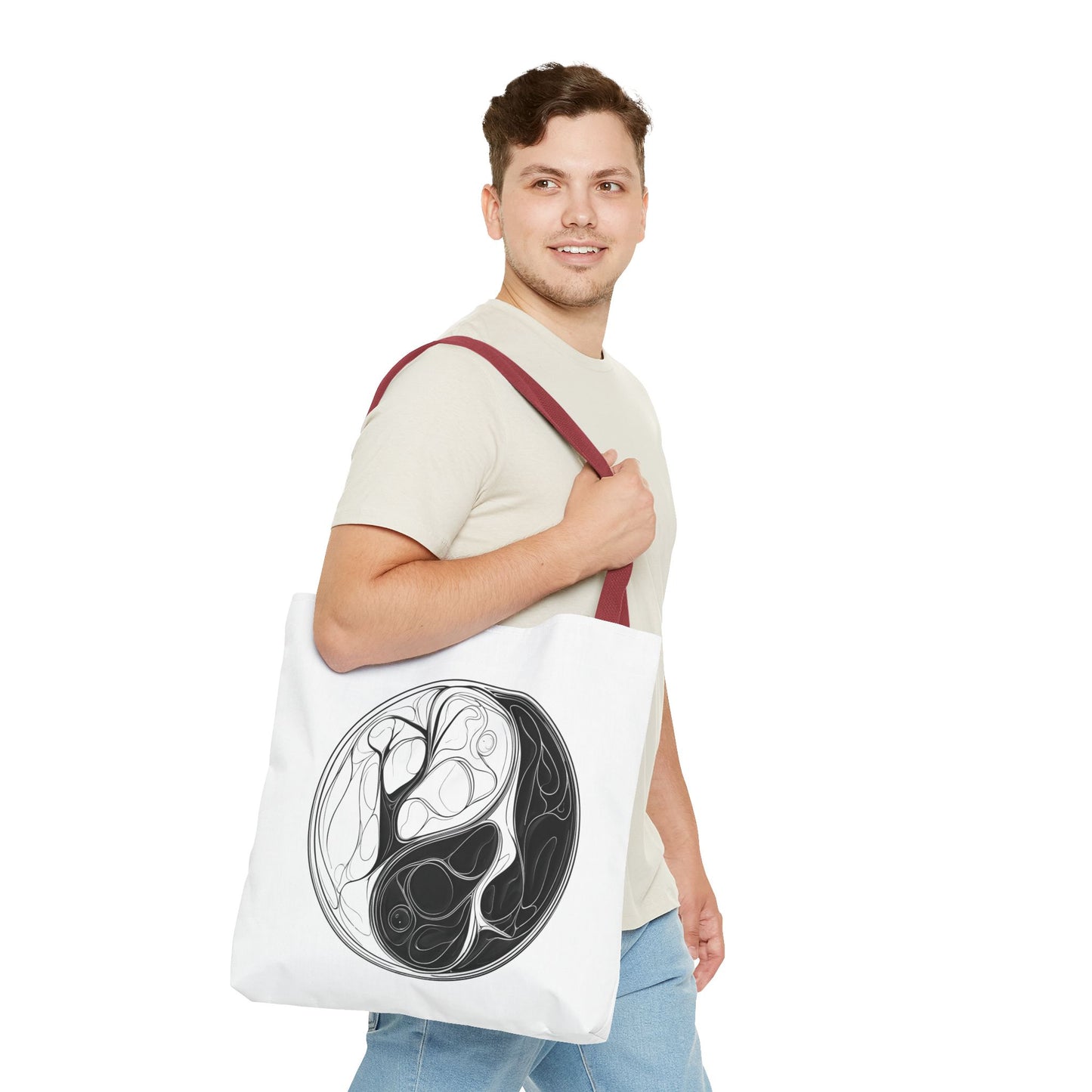 Yin Yang Tote Bag, Eco-Friendly, Reusable Shopping Bag, Gift for Nature Lovers, Equality Statement Bag, Conscious Lifestyle Accessory