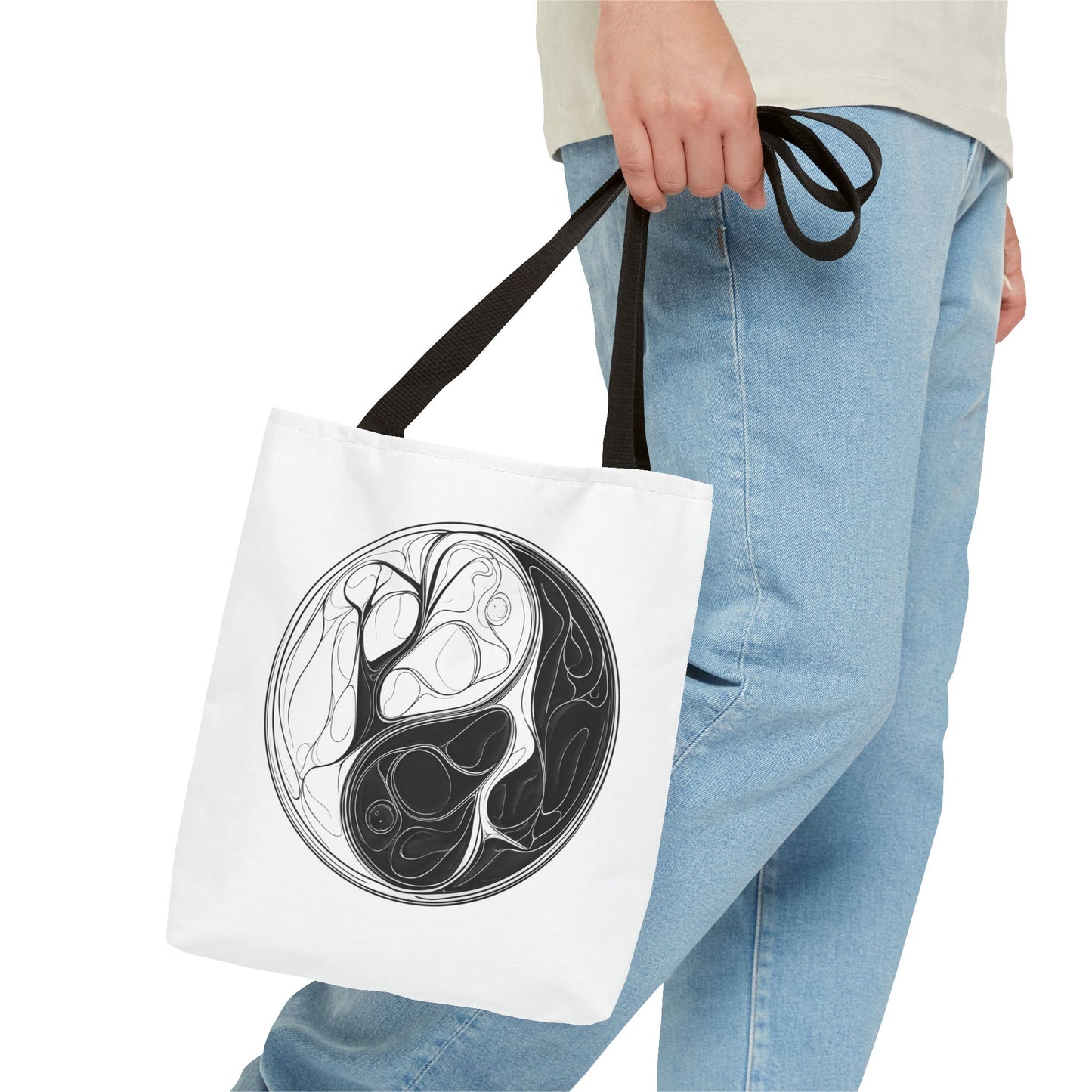 Yin Yang Tote Bag, Eco-Friendly, Reusable Shopping Bag, Gift for Nature Lovers, Equality Statement Bag, Conscious Lifestyle Accessory