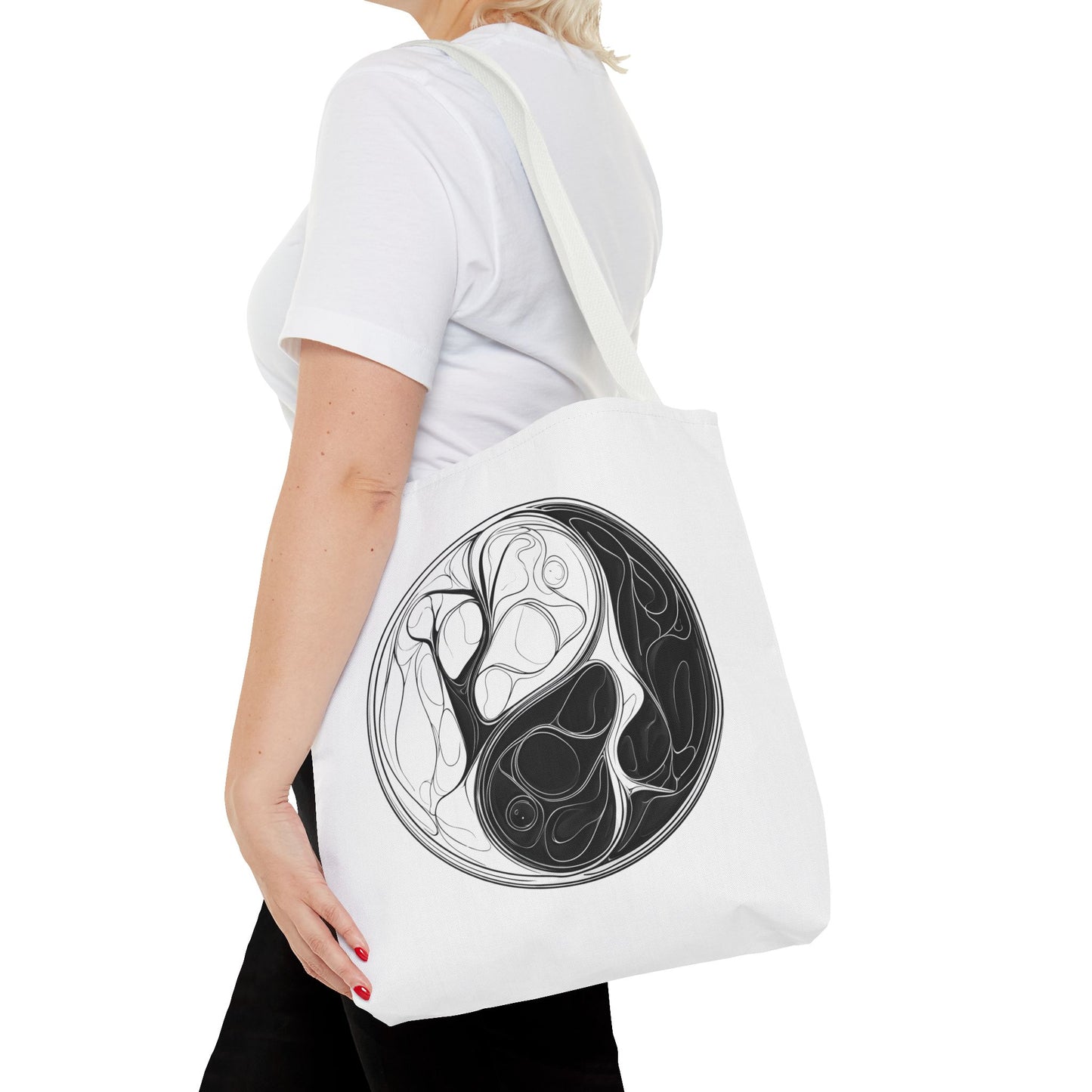 Yin Yang Tote Bag, Eco-Friendly, Reusable Shopping Bag, Gift for Nature Lovers, Equality Statement Bag, Conscious Lifestyle Accessory