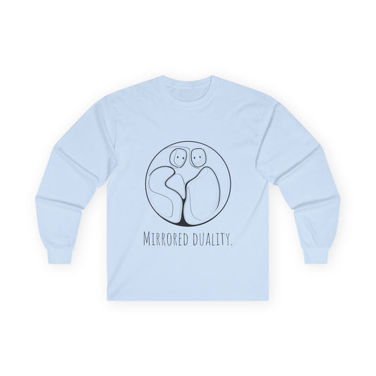 Unisex Mirrored Duality Long Sleeve Tee, Cozy Graphic Tee, Casual Wear, Mindfulness Gift, Unique Art Shirt, Unisex Gift