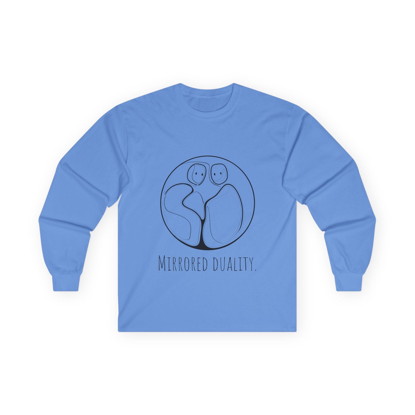 Unisex Mirrored Duality Long Sleeve Tee, Cozy Graphic Tee, Casual Wear, Mindfulness Gift, Unique Art Shirt, Unisex Gift