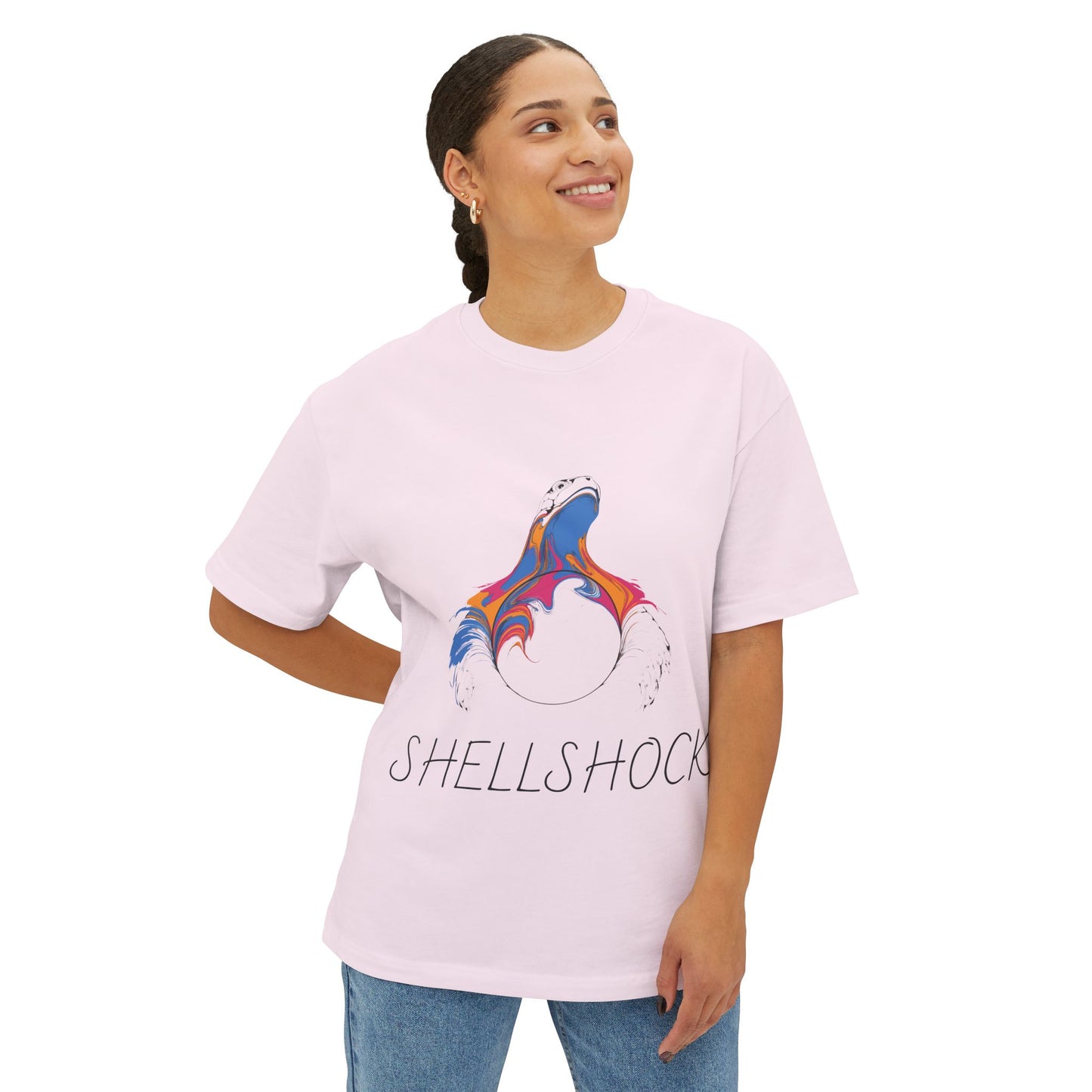 Colorful Wave Art Unisex Boxy Tee, Oversized T-Shirt, Casual Wear, Summer Fashion, Trendy Graphic Tee, Gift for Her