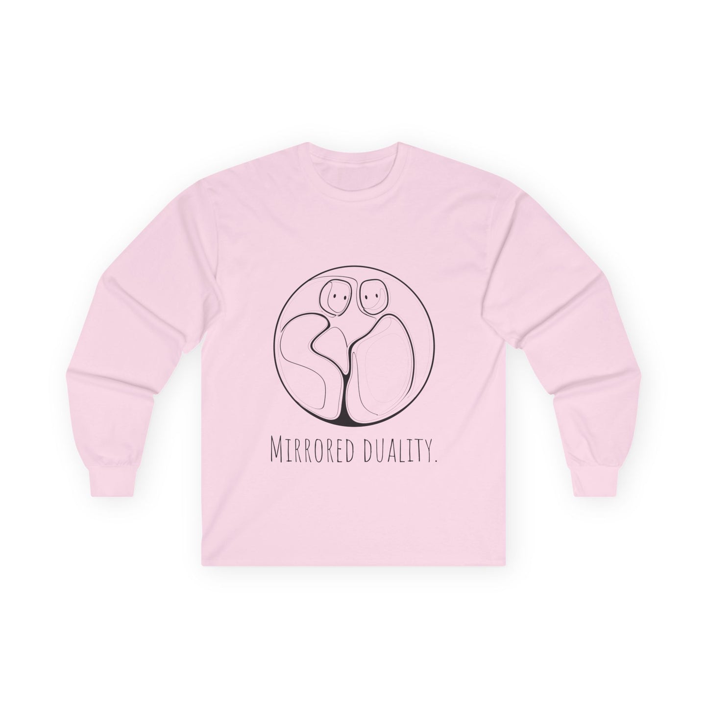 Unisex Mirrored Duality Long Sleeve Tee, Cozy Graphic Tee, Casual Wear, Mindfulness Gift, Unique Art Shirt, Unisex Gift