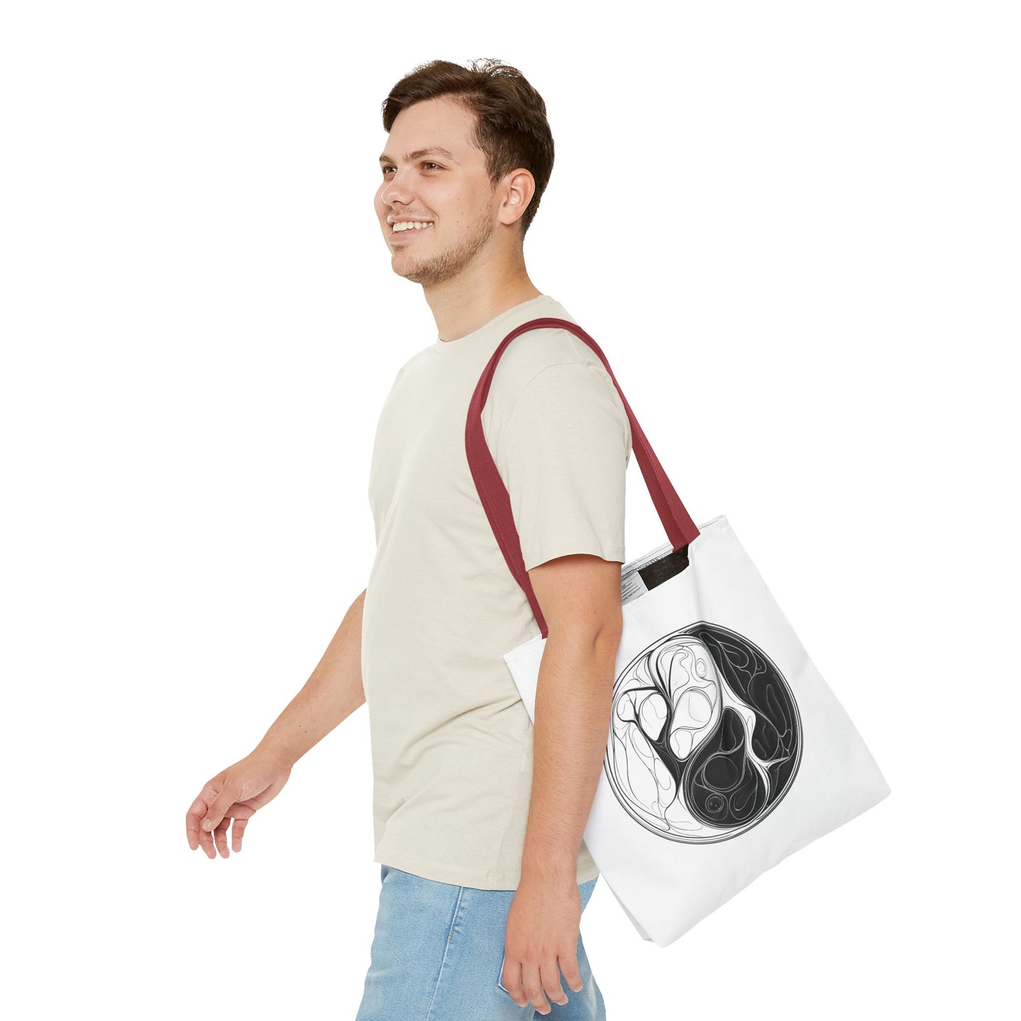 Yin Yang Tote Bag, Eco-Friendly, Reusable Shopping Bag, Gift for Nature Lovers, Equality Statement Bag, Conscious Lifestyle Accessory