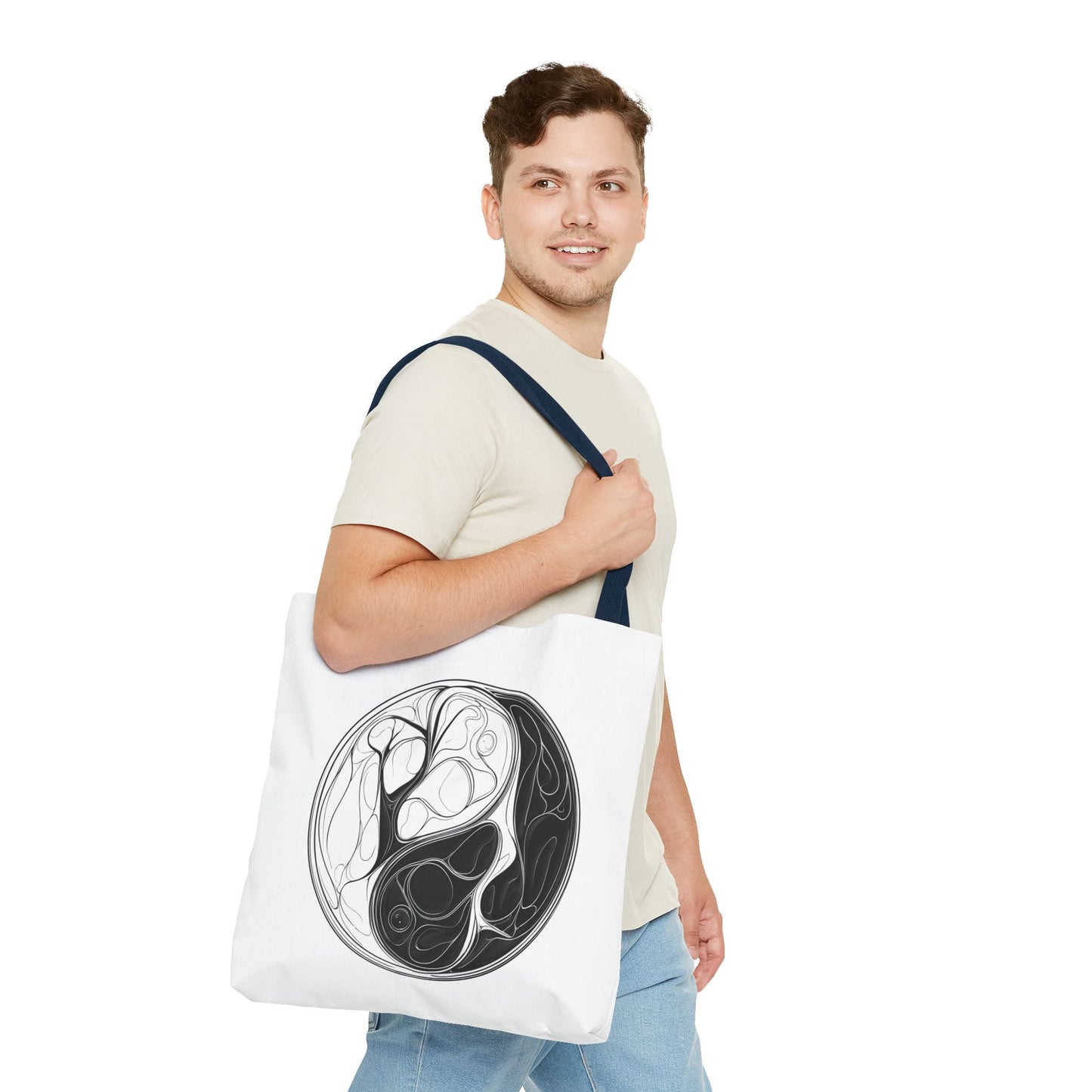Yin Yang Tote Bag, Eco-Friendly, Reusable Shopping Bag, Gift for Nature Lovers, Equality Statement Bag, Conscious Lifestyle Accessory