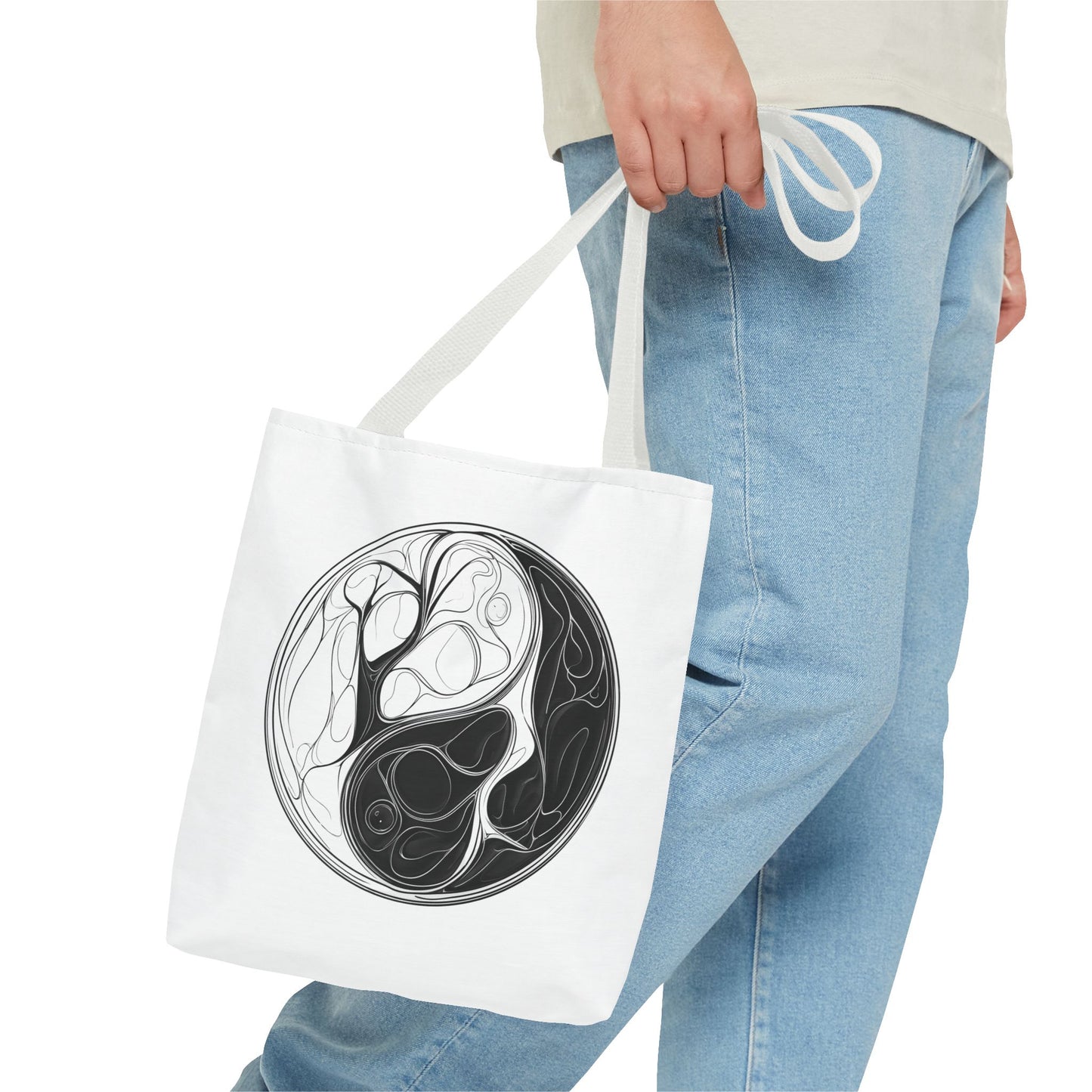 Yin Yang Tote Bag, Eco-Friendly, Reusable Shopping Bag, Gift for Nature Lovers, Equality Statement Bag, Conscious Lifestyle Accessory