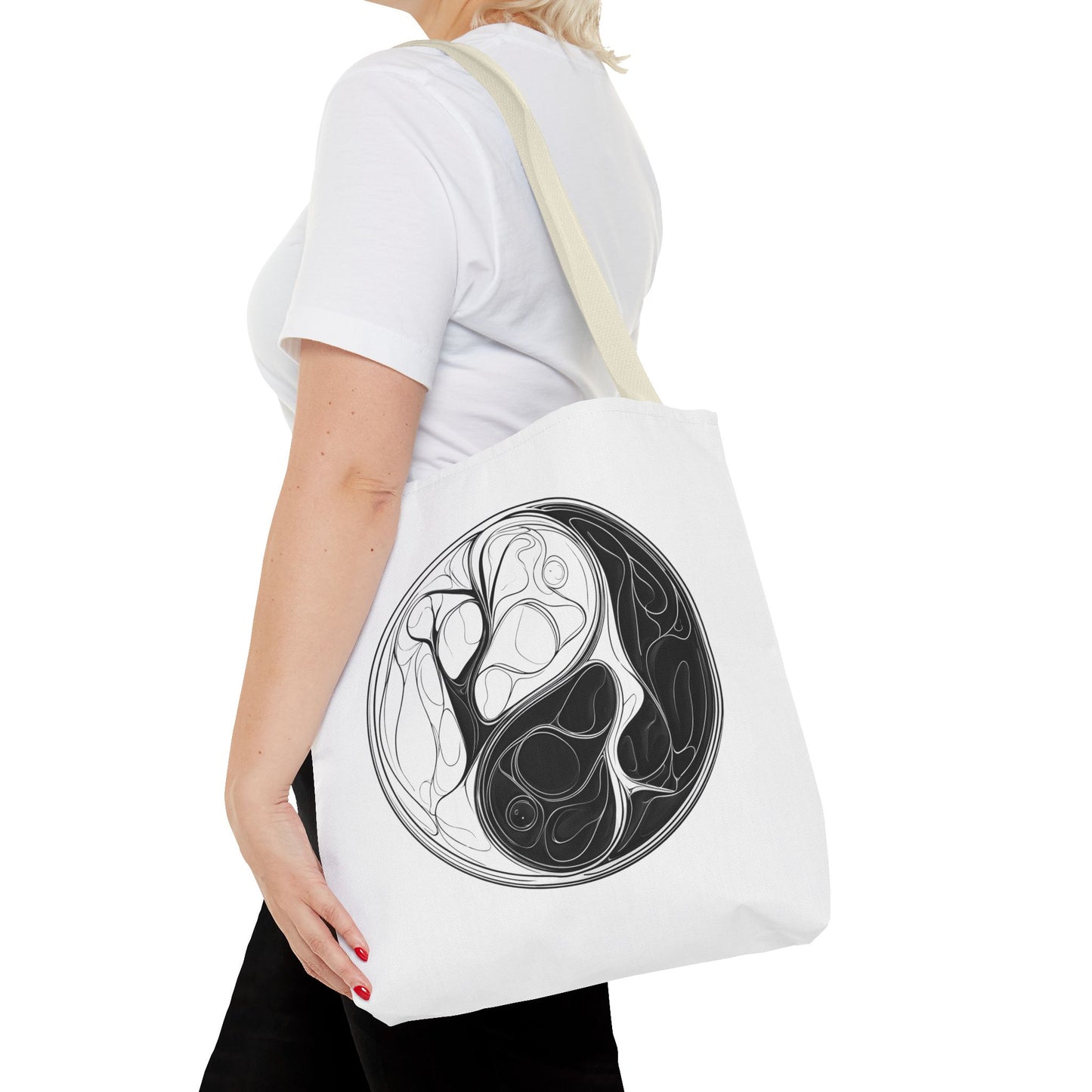 Yin Yang Tote Bag, Eco-Friendly, Reusable Shopping Bag, Gift for Nature Lovers, Equality Statement Bag, Conscious Lifestyle Accessory