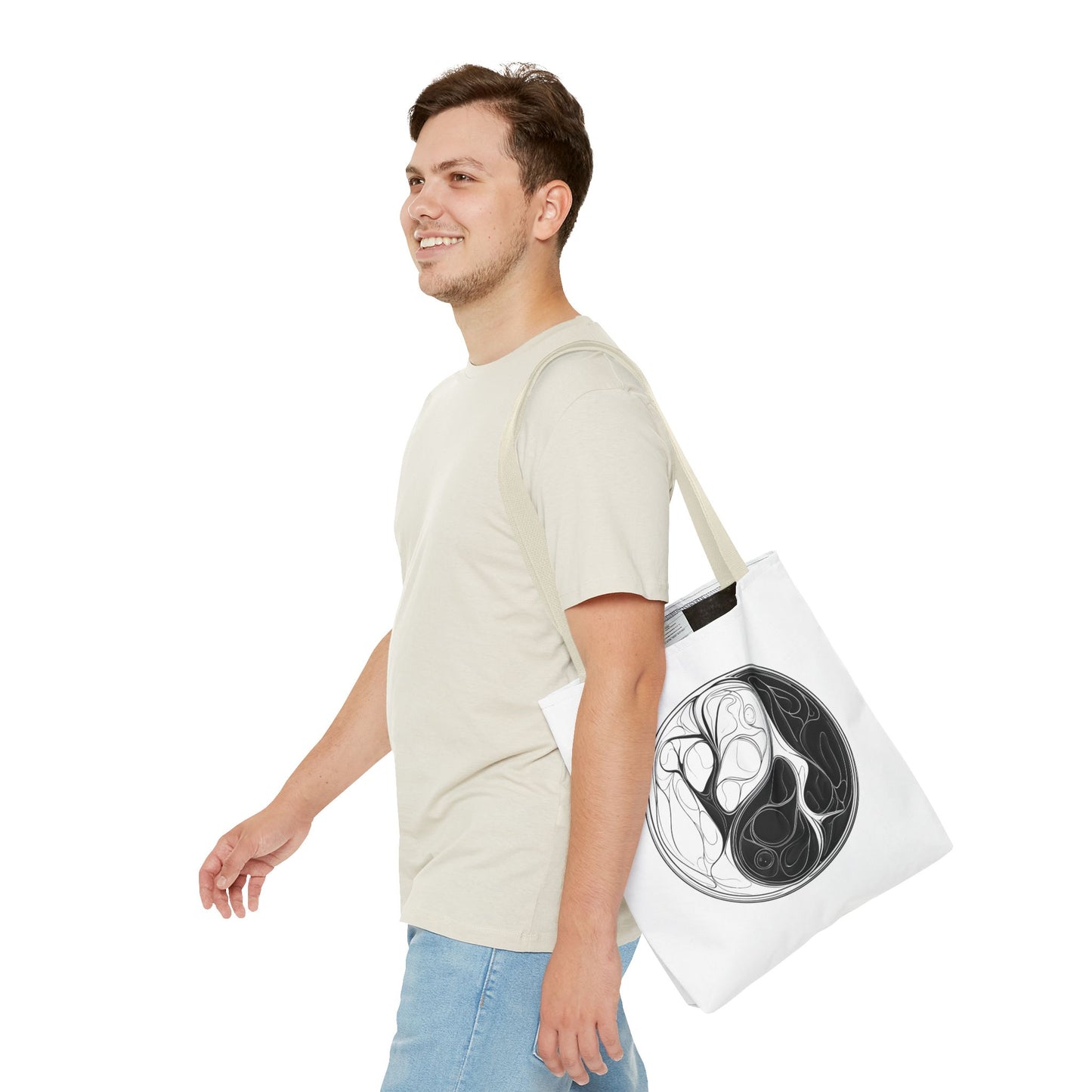 Yin Yang Tote Bag, Eco-Friendly, Reusable Shopping Bag, Gift for Nature Lovers, Equality Statement Bag, Conscious Lifestyle Accessory