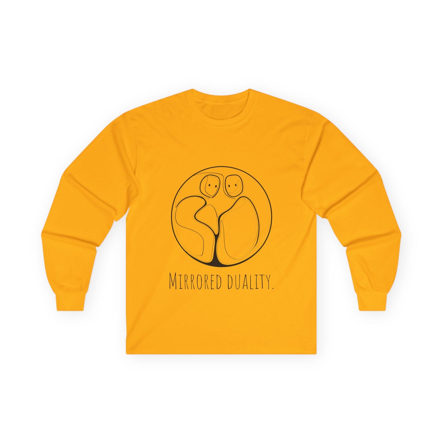 Unisex Mirrored Duality Long Sleeve Tee, Cozy Graphic Tee, Casual Wear, Mindfulness Gift, Unique Art Shirt, Unisex Gift