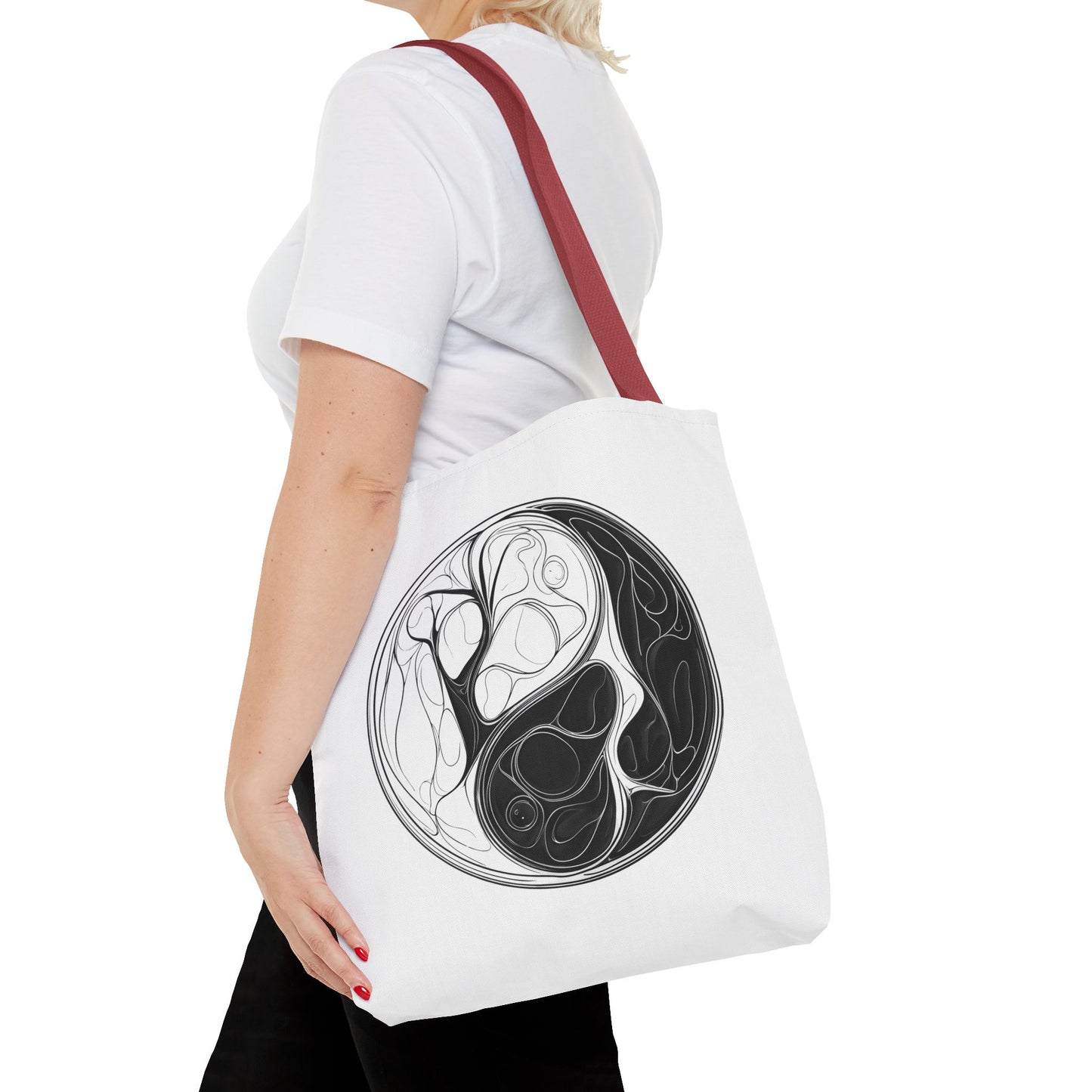 Yin Yang Tote Bag, Eco-Friendly, Reusable Shopping Bag, Gift for Nature Lovers, Equality Statement Bag, Conscious Lifestyle Accessory