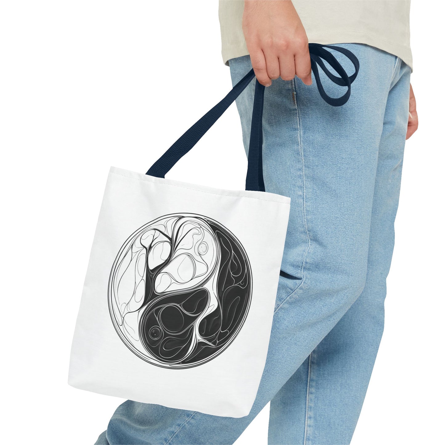 Yin Yang Tote Bag, Eco-Friendly, Reusable Shopping Bag, Gift for Nature Lovers, Equality Statement Bag, Conscious Lifestyle Accessory