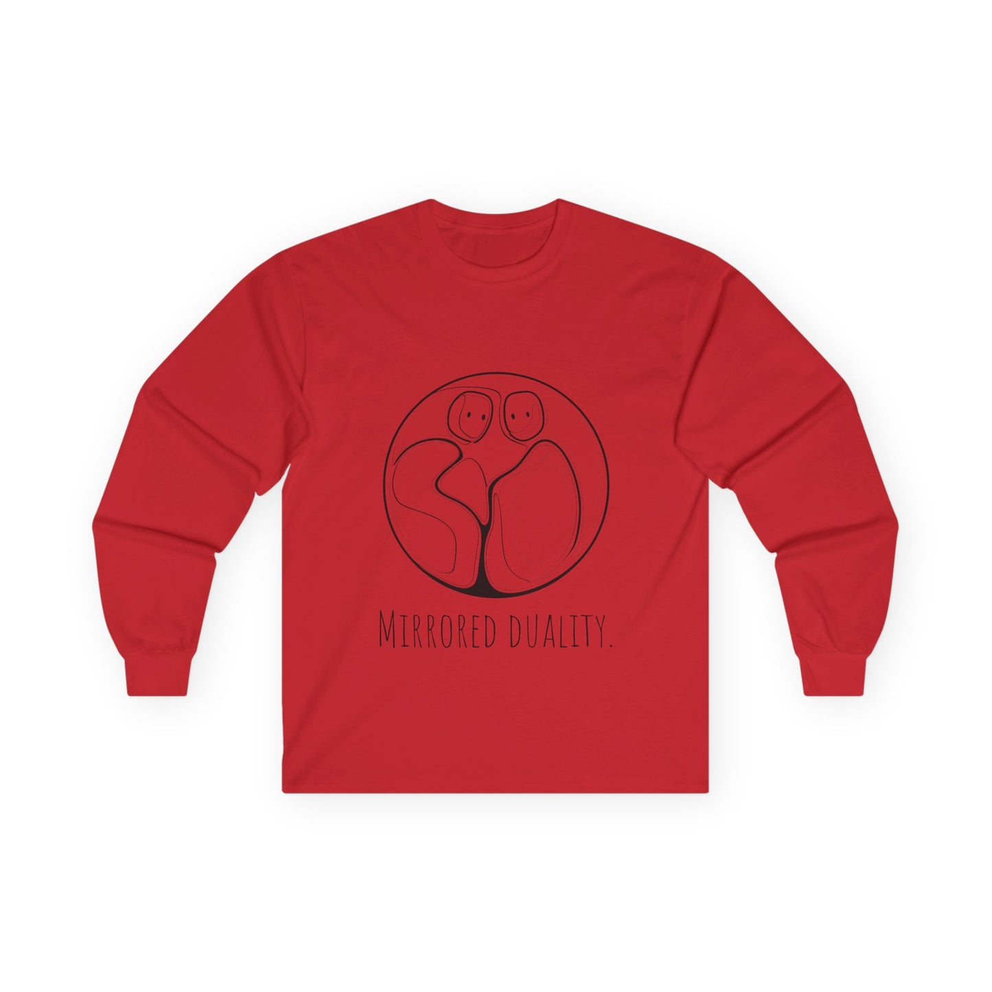 Unisex Mirrored Duality Long Sleeve Tee, Cozy Graphic Tee, Casual Wear, Mindfulness Gift, Unique Art Shirt, Unisex Gift